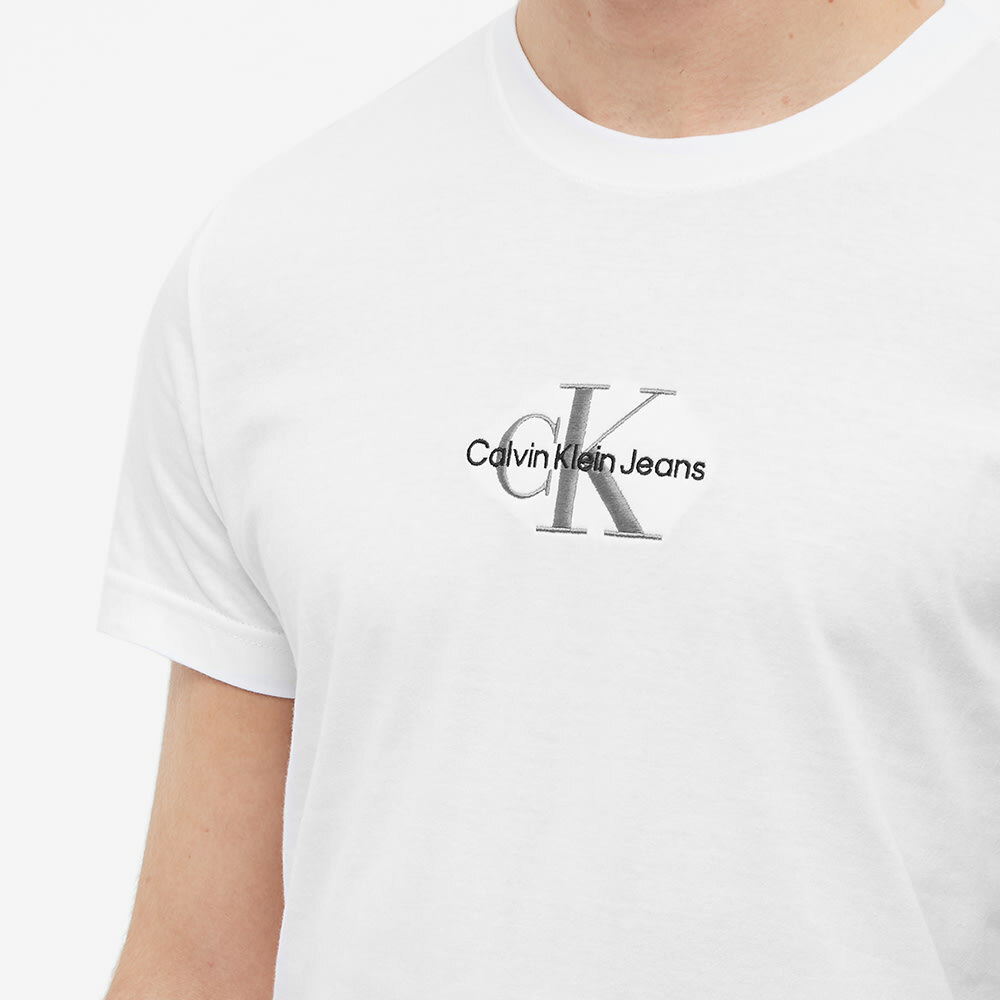 Calvin Klein Mens Monogram Logo T Shirt In Bright White Calvin Klein