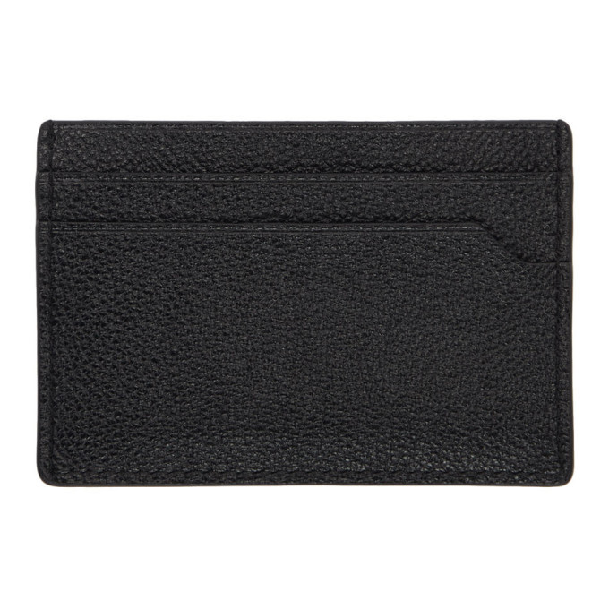 Lanvin Black Pebbled Card Holder Lanvin