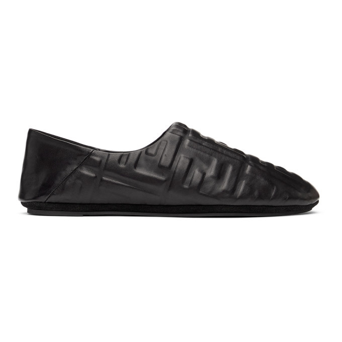 black fendi loafers