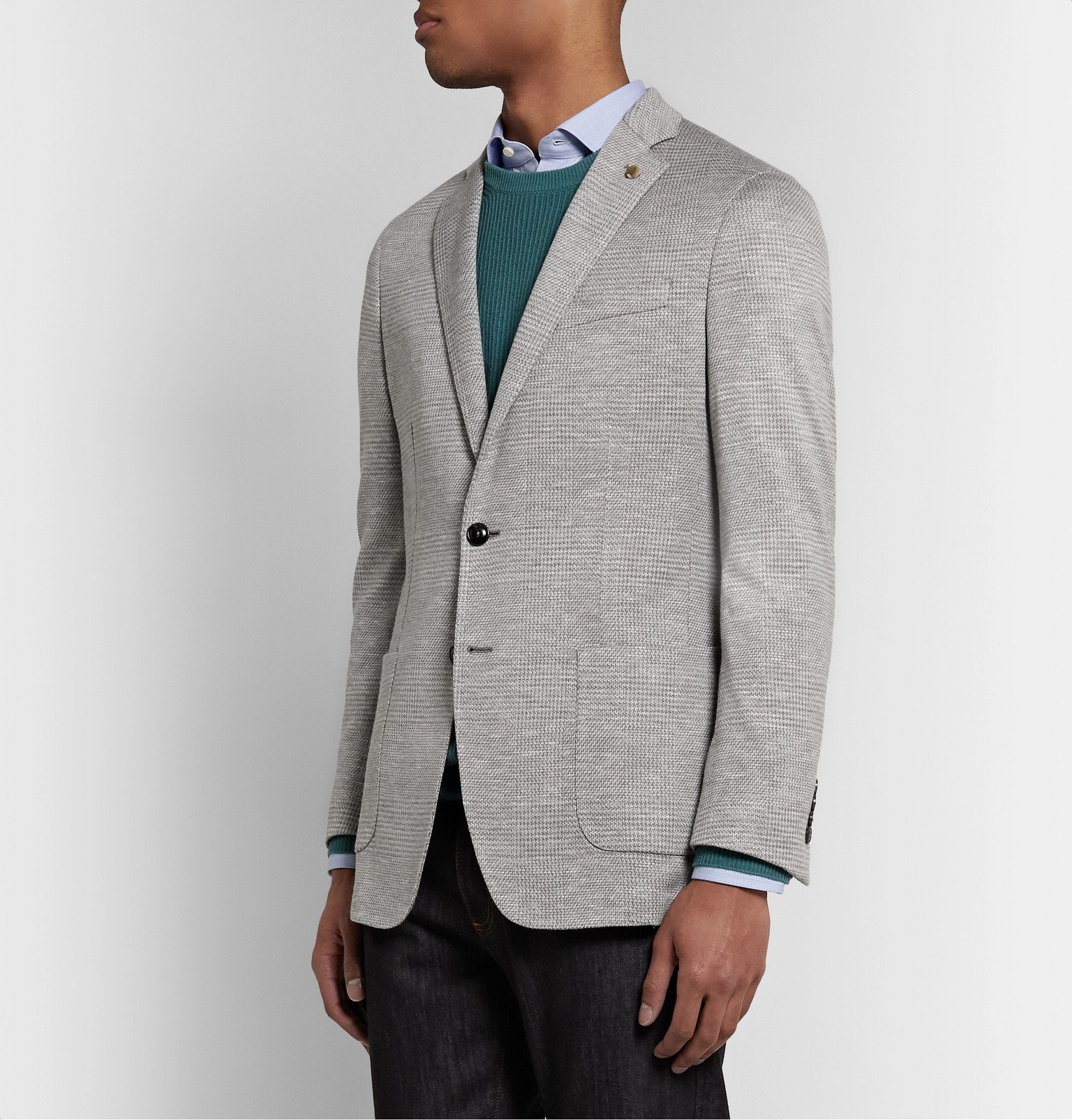 Linen-Blend Blazer - Gray Peter Millar