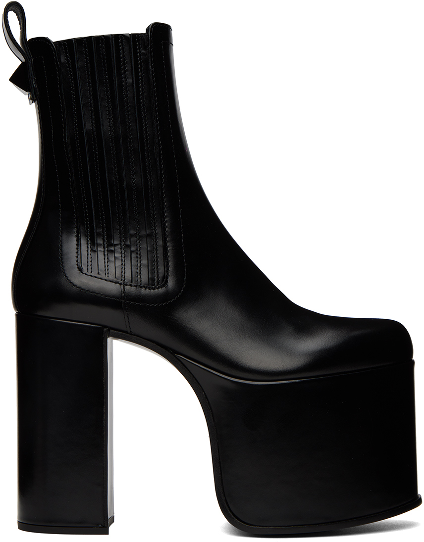 Valentino Garavani Black Club Platform Boots Valentino Garavani