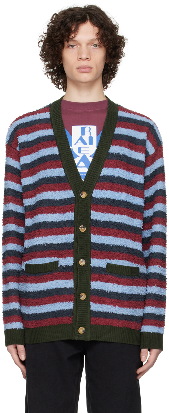 Brain Dead Blue Teddy Striped Cardigan Brain Dead