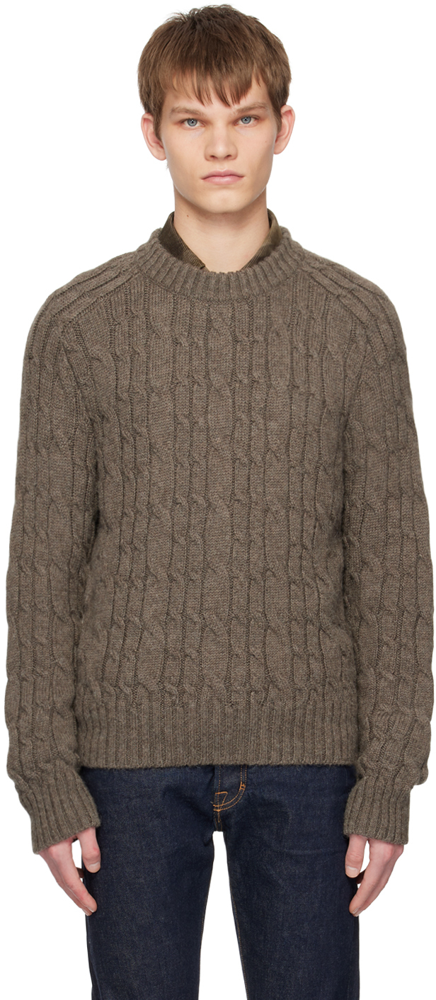 TOM FORD Khaki Cable Knit Sweater TOM FORD