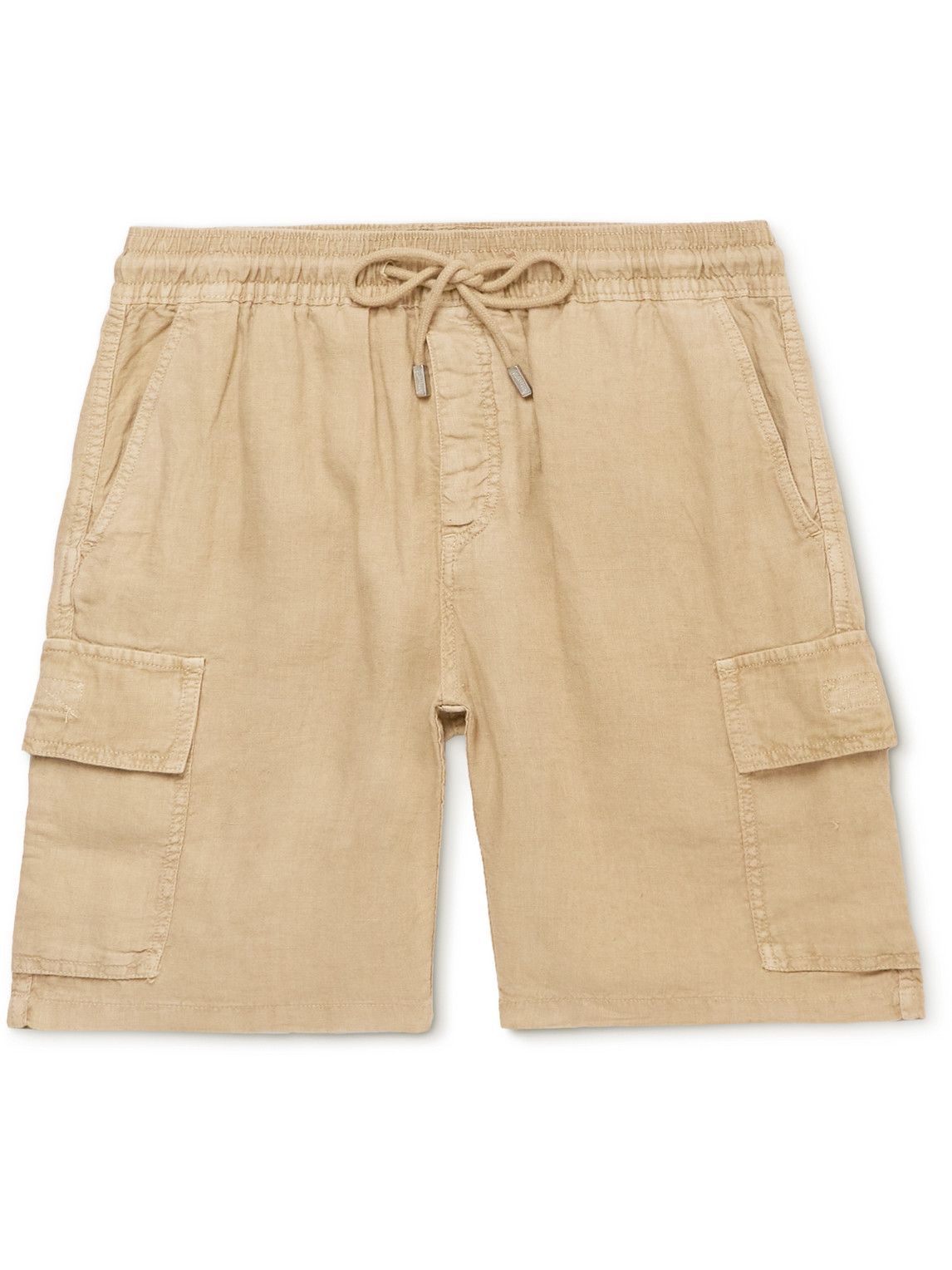 Vilebrequin Baie StraightLeg Linen Drawstring Cargo Shorts Brown
