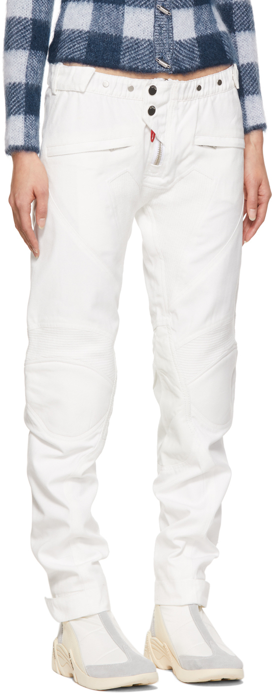 032c Off-White Woven Leather Biker Pants