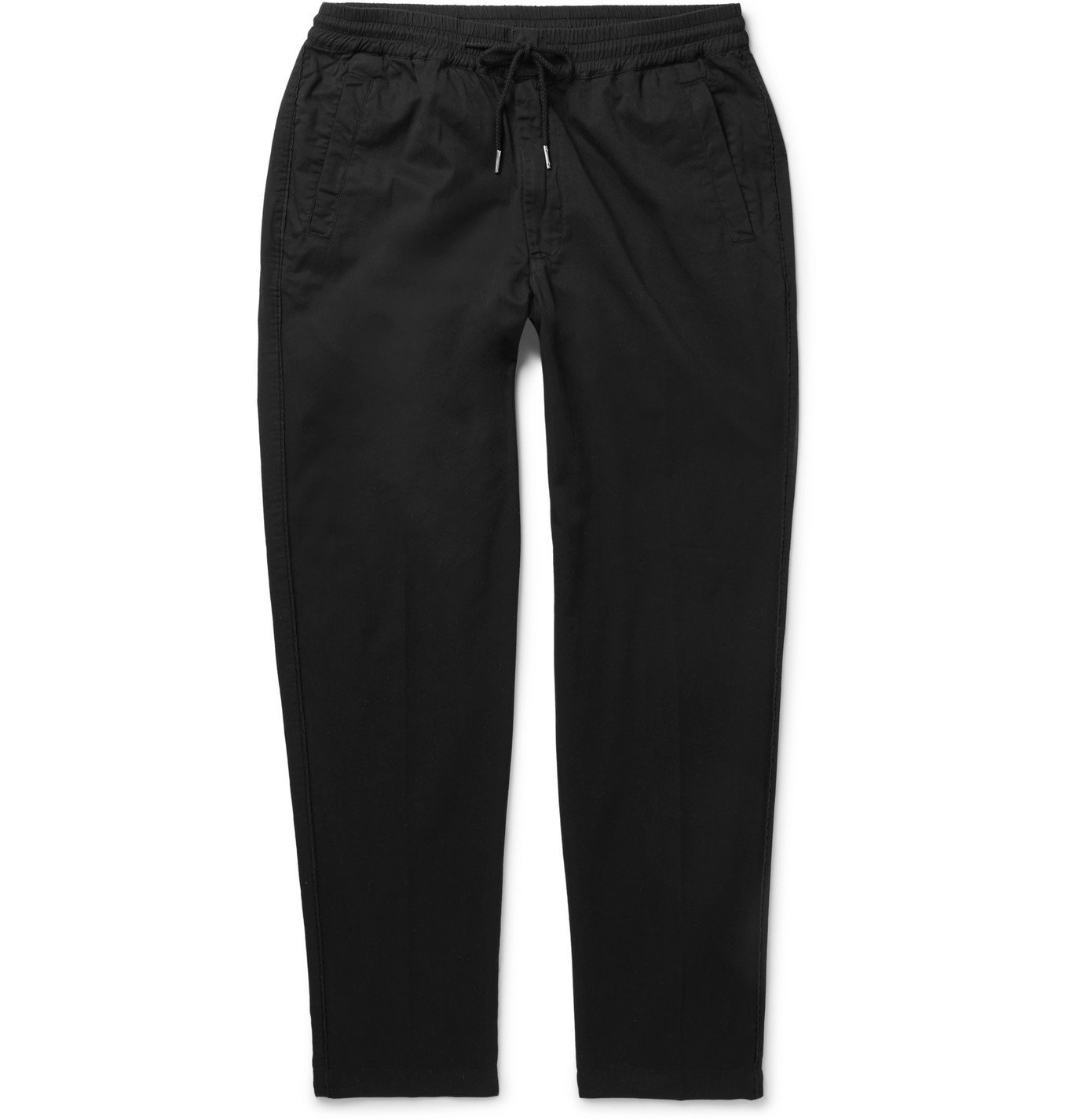 FOLK Tapered CottonTwill Drawstring Trousers Black Folk