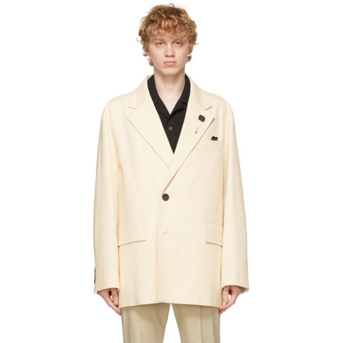 Solid Homme Off-White Twill Blazer Solid Homme
