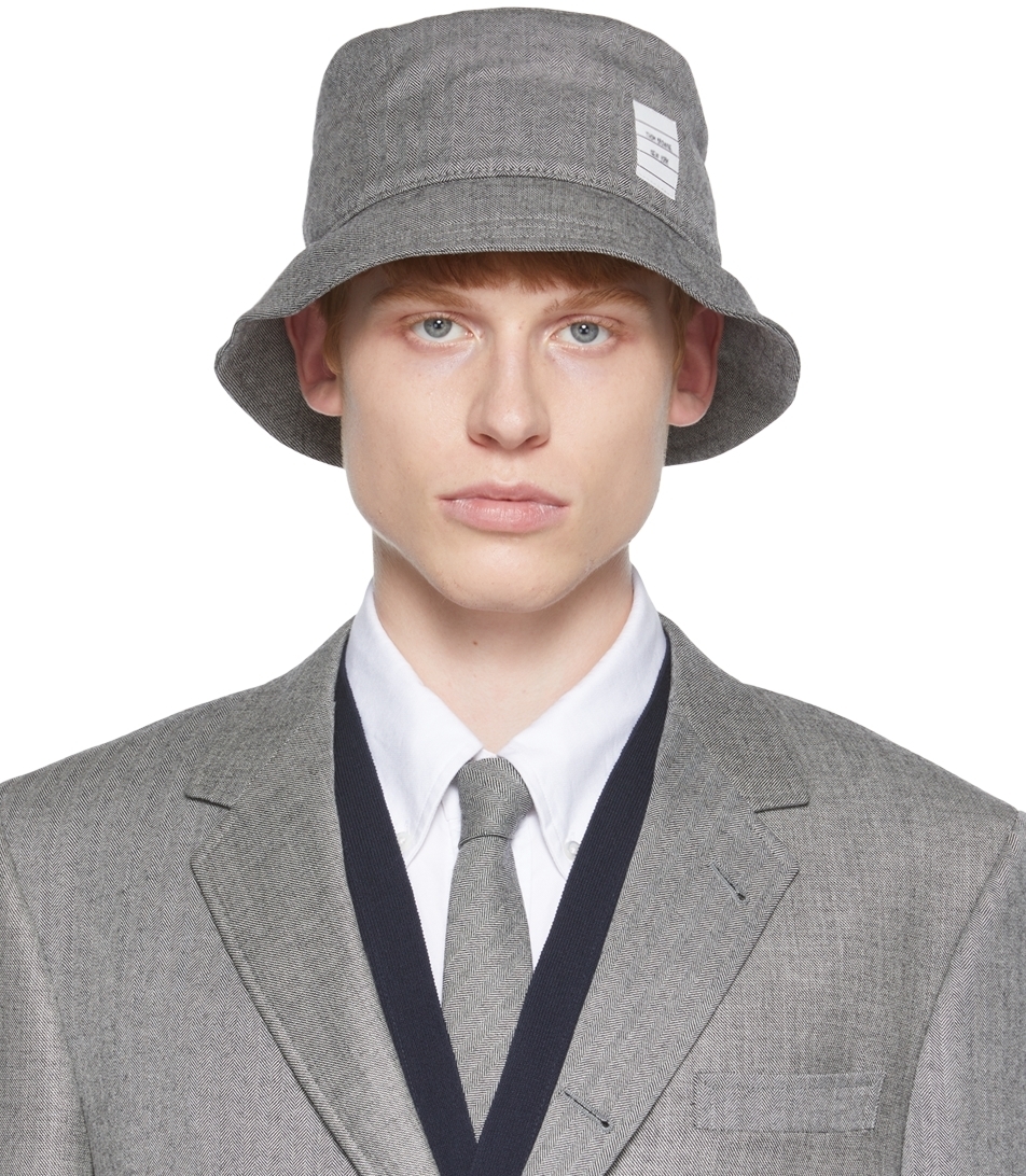 Black Wool Bucket Hat Thom Browne