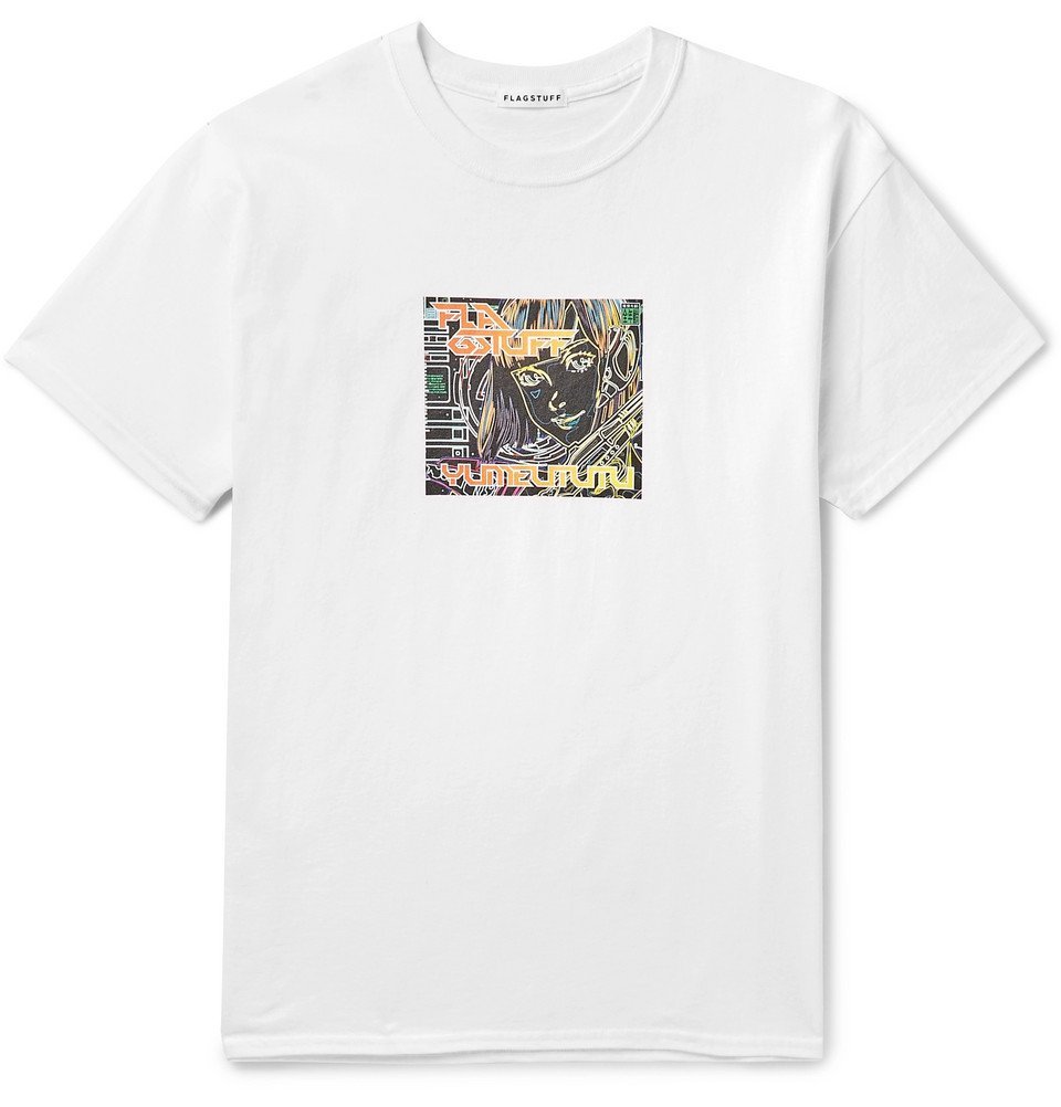 Flagstuff - Printed Cotton-Jersey T-Shirt - White Flagstuff