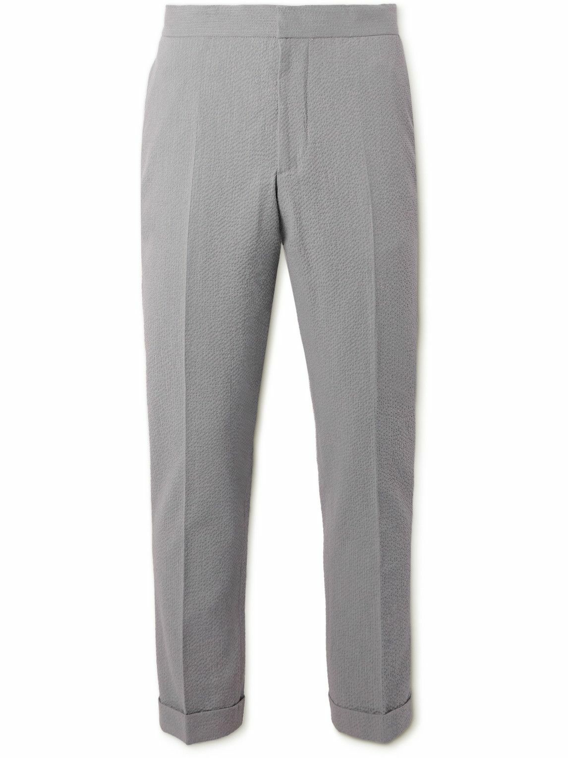 Officine Générale - Joseph Straight-Leg Cotton-Seersucker Suit Trousers ...