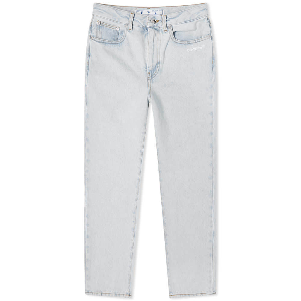 Off-White Diagonals Straight Leg Jeans Off-White