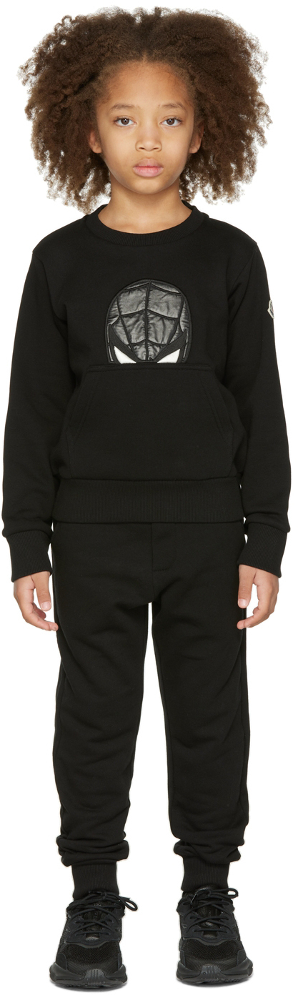 Kids Black Spider-Man Sweatshirt & Lounge Pants Set SSENSE Men Clothing Loungewear Sweats 