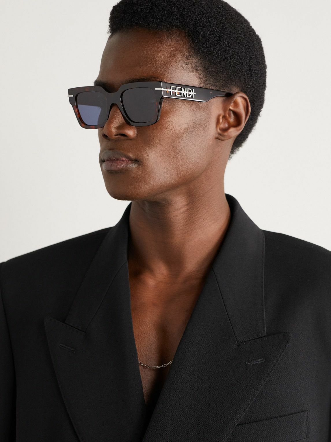 Fendi - Fendigraphy Square-Frame Tortoiseshell Acetate Sunglasses Fendi