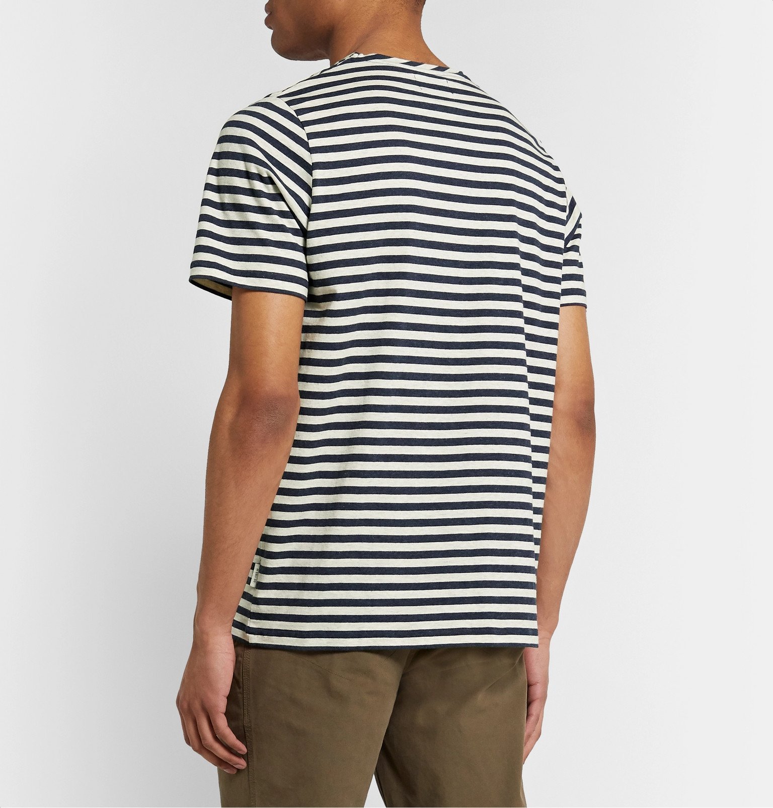 Oliver Spencer - Striped Cotton-Jersey T-Shirt - Blue