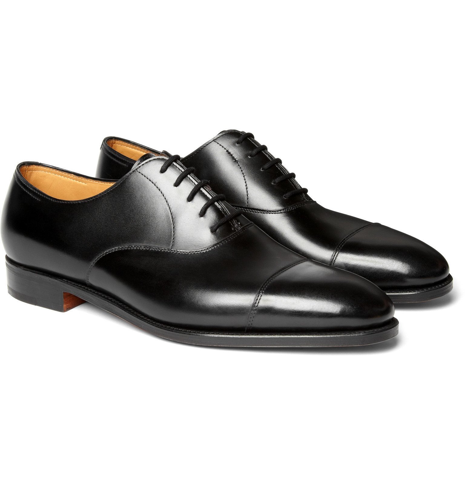 John Lobb - City II Burnished-Leather Oxford Shoes - Black John Lobb