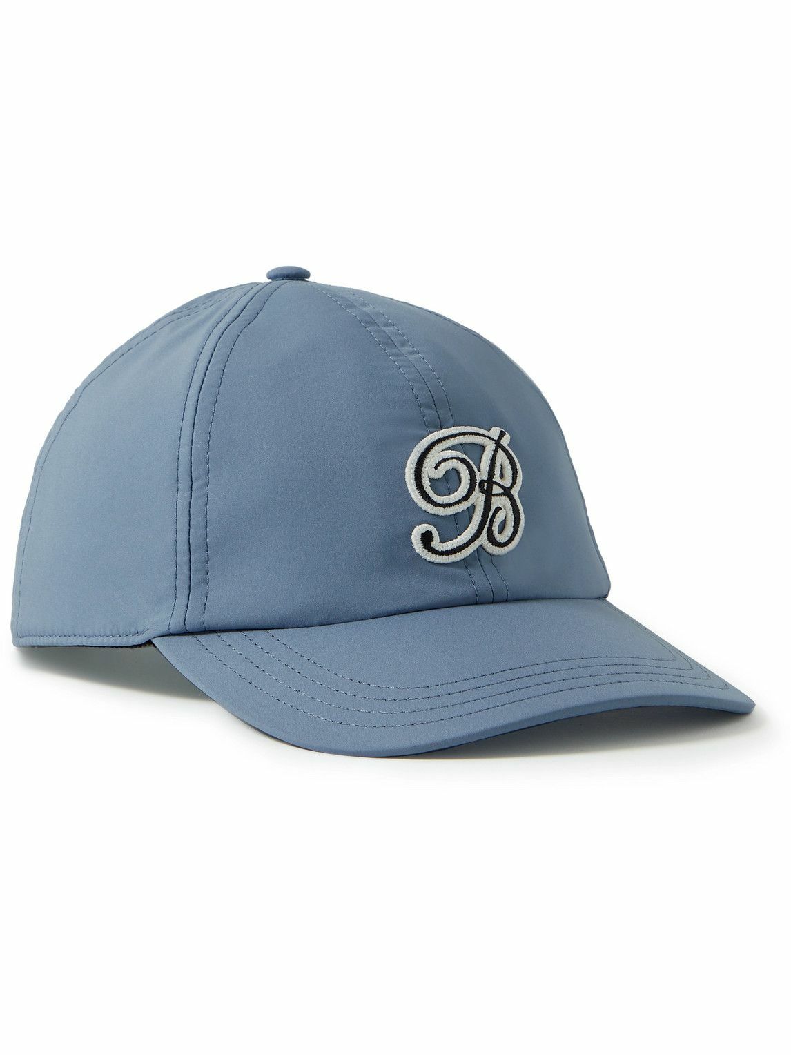 Photo: Berluti - Leather-Trimmed Logo-Appliquéd Shell Golf Cap - Blue