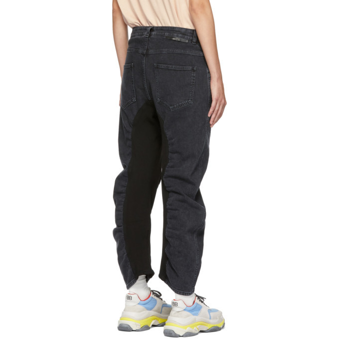 black ruched jeans
