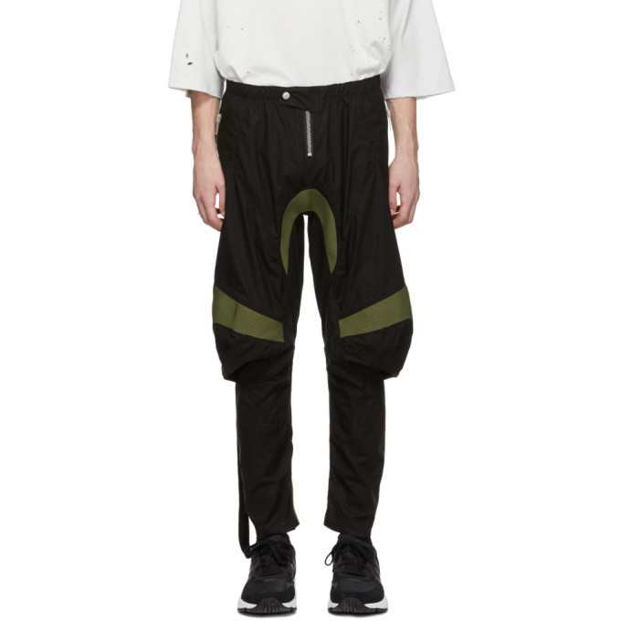 Unravel Black Cotton Motorcross Trousers Unravel