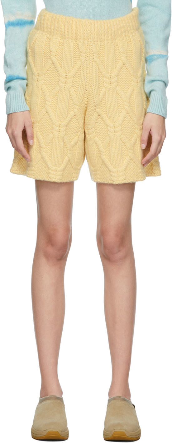 cable knit shorts