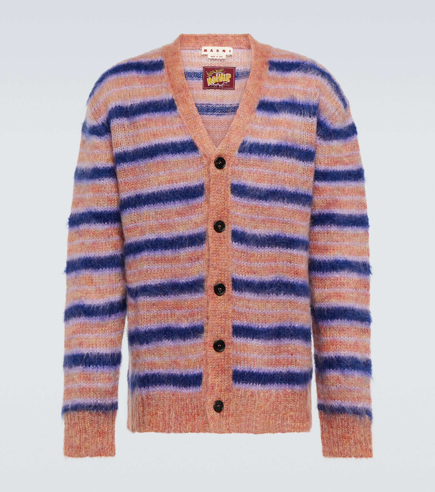 Marni Grey Mohair Blend Scarf With Fringes Men main image 0