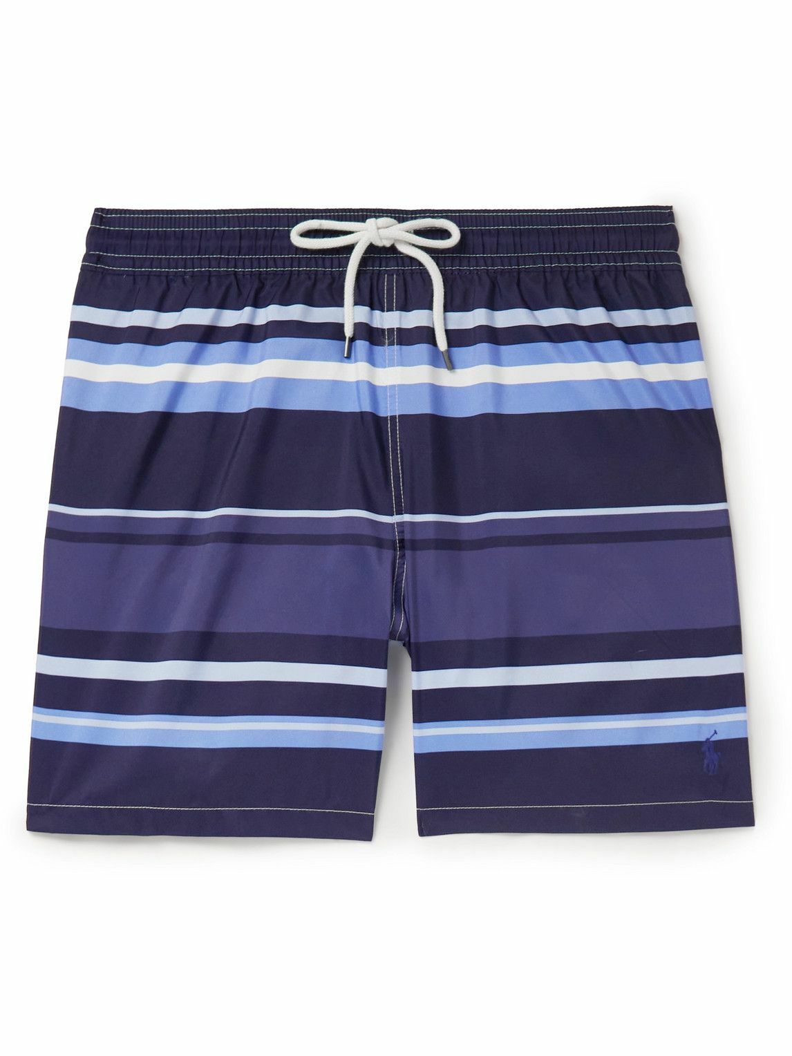 Polo Ralph Lauren - Striped Straight-Leg Mid-Length Swim Shorts - Blue