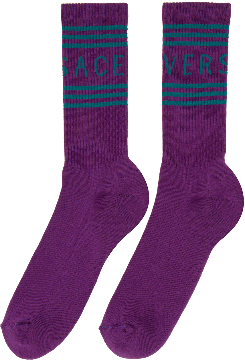 Versace Purple Athletic Socks Versace