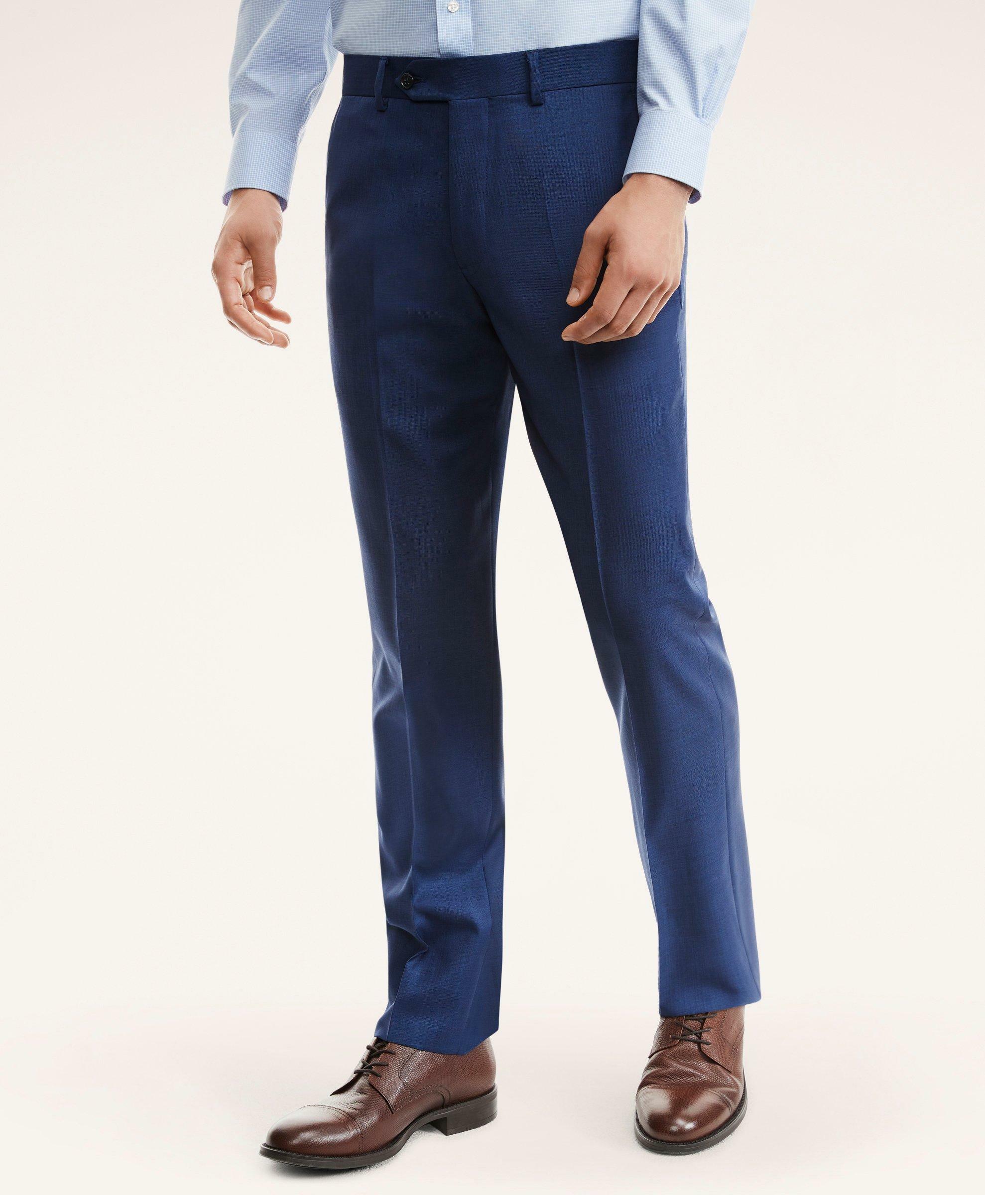 Brooks Brothers Men's Madison Fit Sharkskin 1818 Suit | Blue Brooks ...