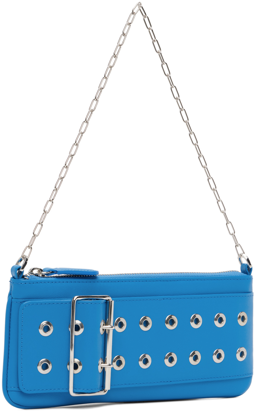 Abra Blue Flat Belt Shoulder Bag Abrams