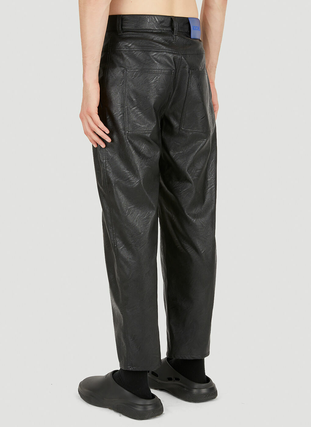 Tapered Leather Pants in Black Koché