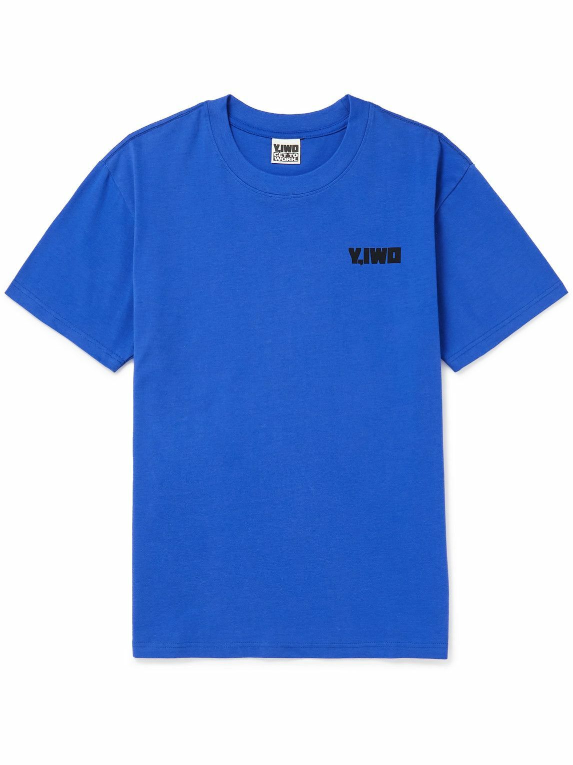 Y,IWO - Logo-Print Cotton-Jersey T-Shirt - Blue Y,IWO