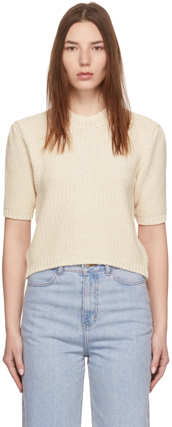 AMOMENTO Off-White Seed Stitch Sweater AMOMENTO