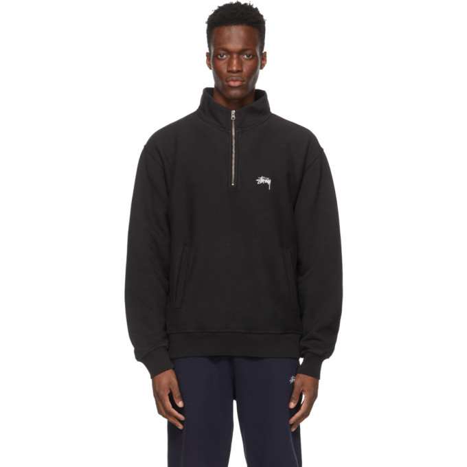 Stussy Black Overdyed Mock Sweatshirt Stussy Stussy Black Overdyed Mock Sweatshirt Stussy