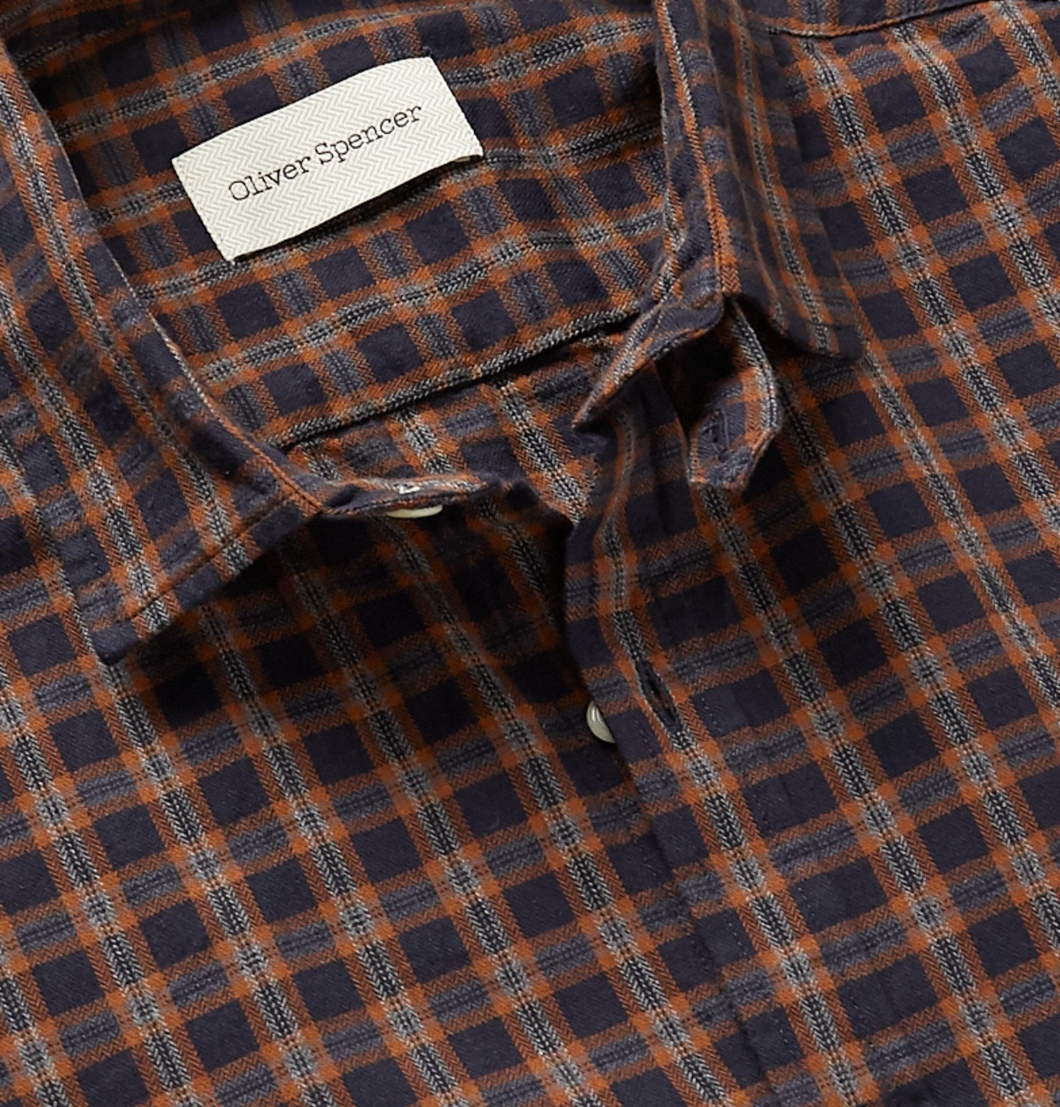 Oliver Spencer - Clerkenwell Checked Cotton Shirt - Orange