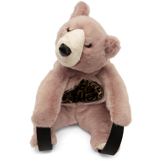 Dolce and Gabbana Pink Eco Fur Teddy Bear Backpack Dolce & Gabbana