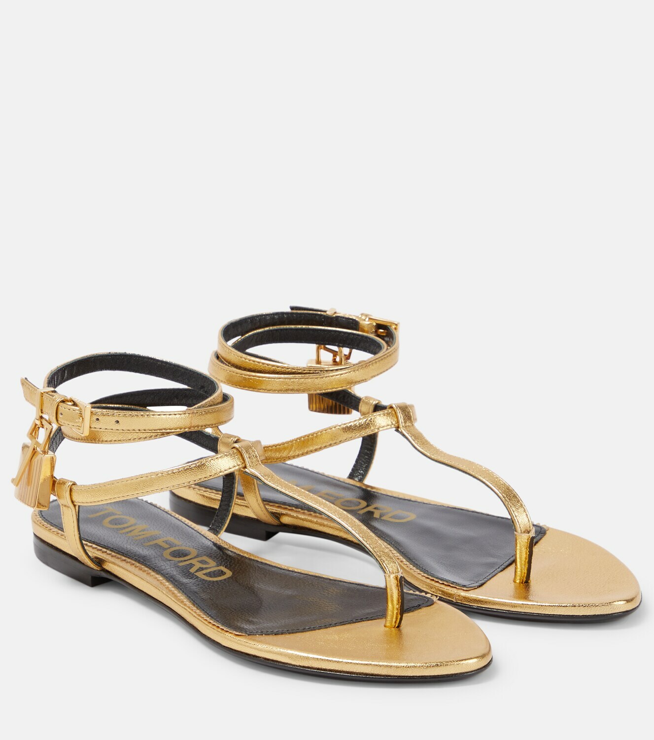 Tom Ford - Padlock leather thong sandals TOM FORD