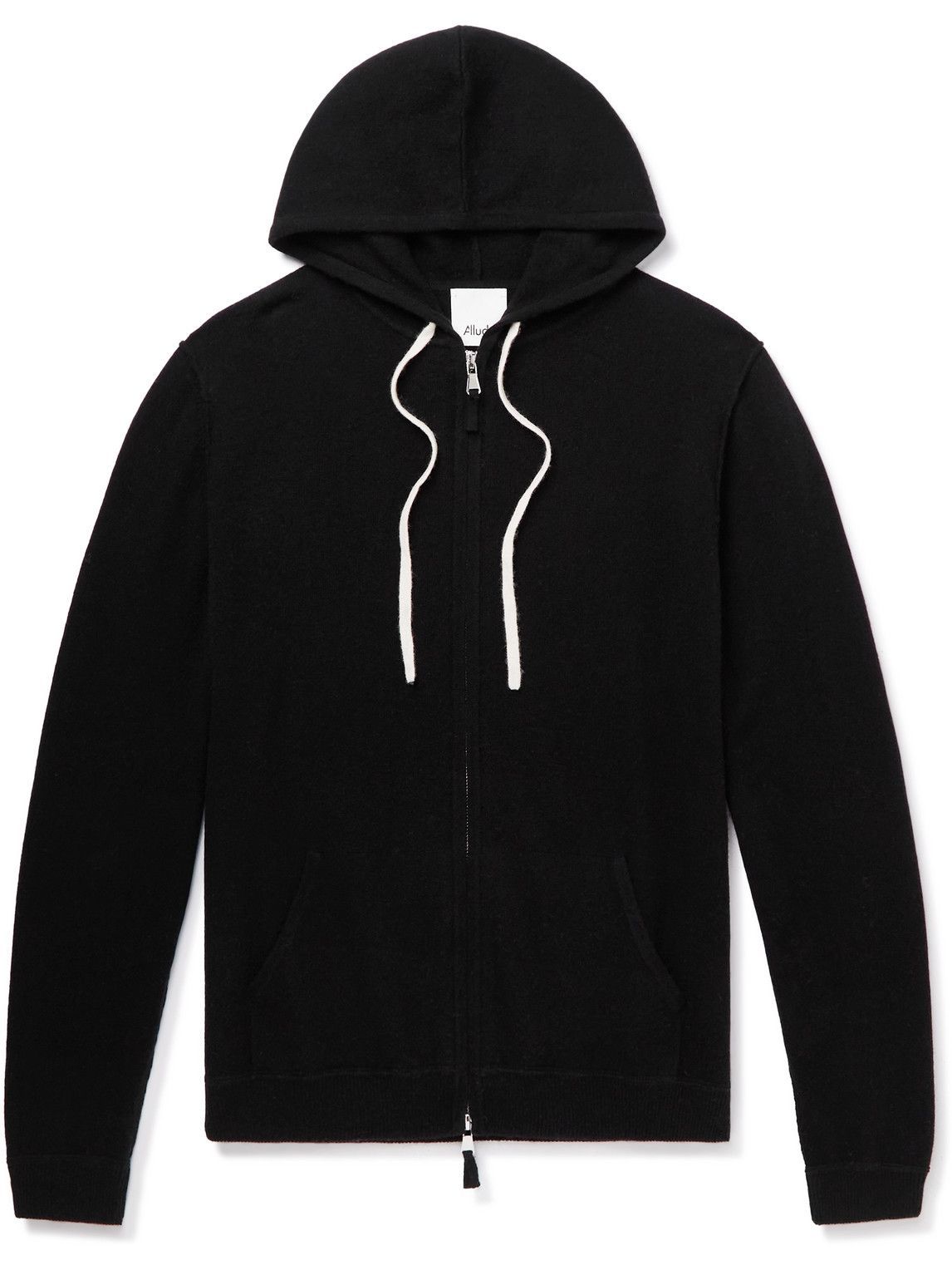Photo: Allude - Virgin Wool and Cashmere Blend Zip-Up Hoodie - Black