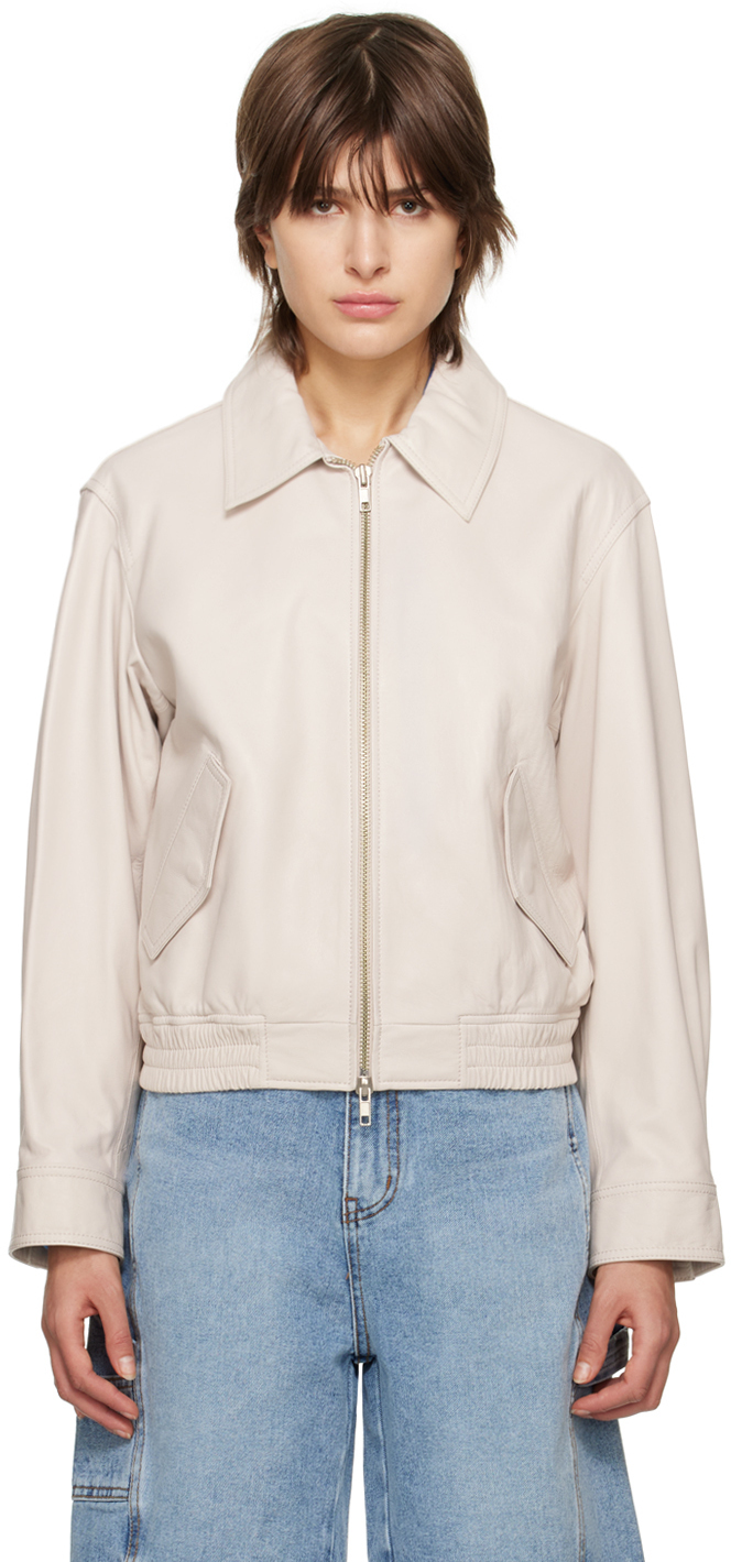 Dunst Off-White Relaxed Leather Jacket