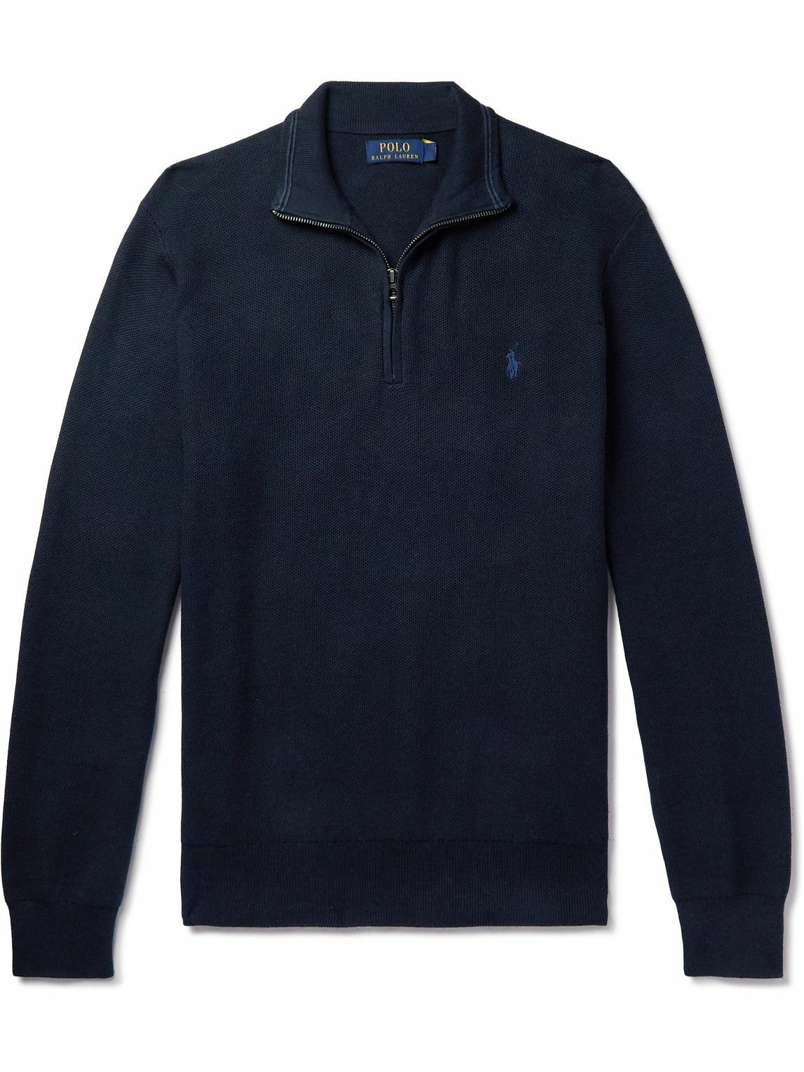 Polo Ralph Lauren - Logo-Embroidered Cotton-Jersey Half-Zip Sweater ...