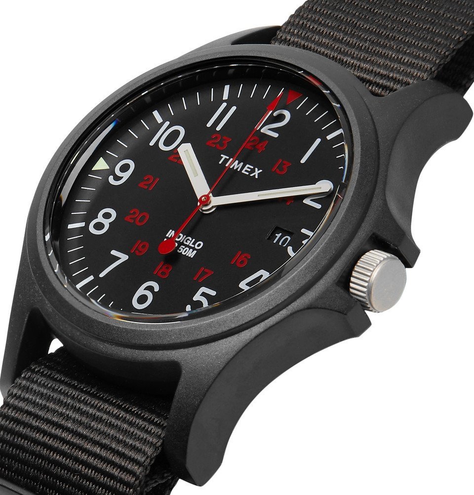 Timex - Acadia Resin and Grosgrain Watch - Men - Black Timex