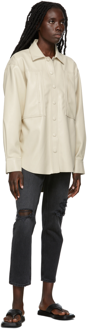 White Faux-Leather Utility Shirt AGOLDE