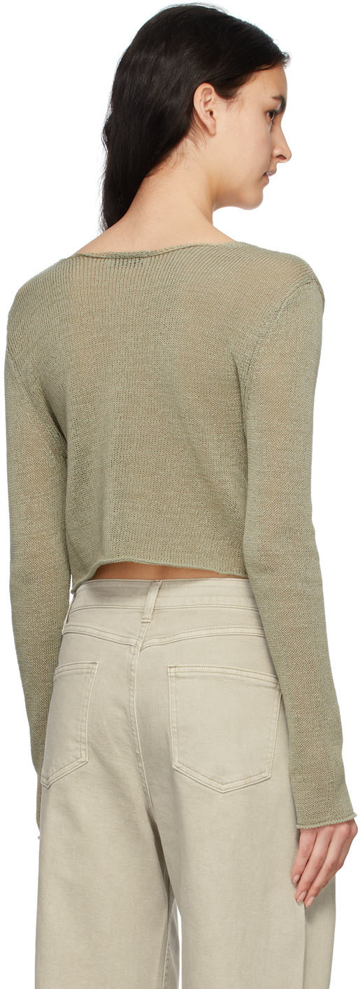 khaki cropped cardigan