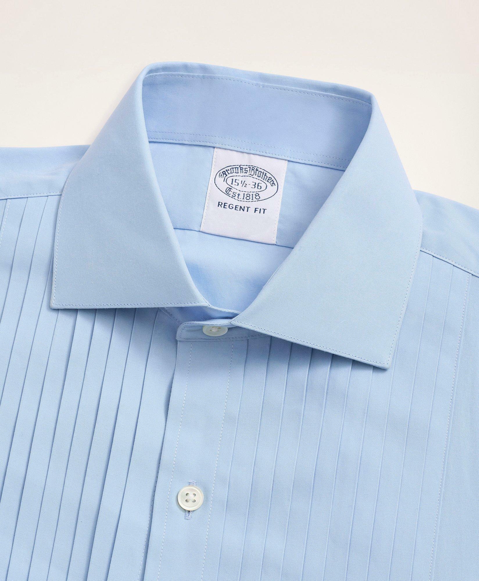 Brooks Brothers Men's Regent Regular-Fit Ten-Pleat Broadcloth English Collar Tuxedo Shirt | Chambray