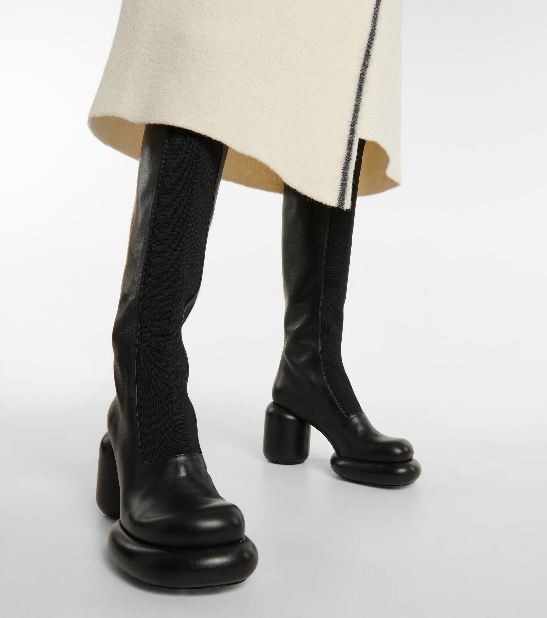 Jil Sander - Platform leather knee-high boots Jil Sander