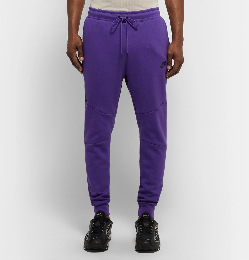 Nike - Sportswear Slim-Fit Tapered Cotton-Blend Tech Fleece Sweatpants ...