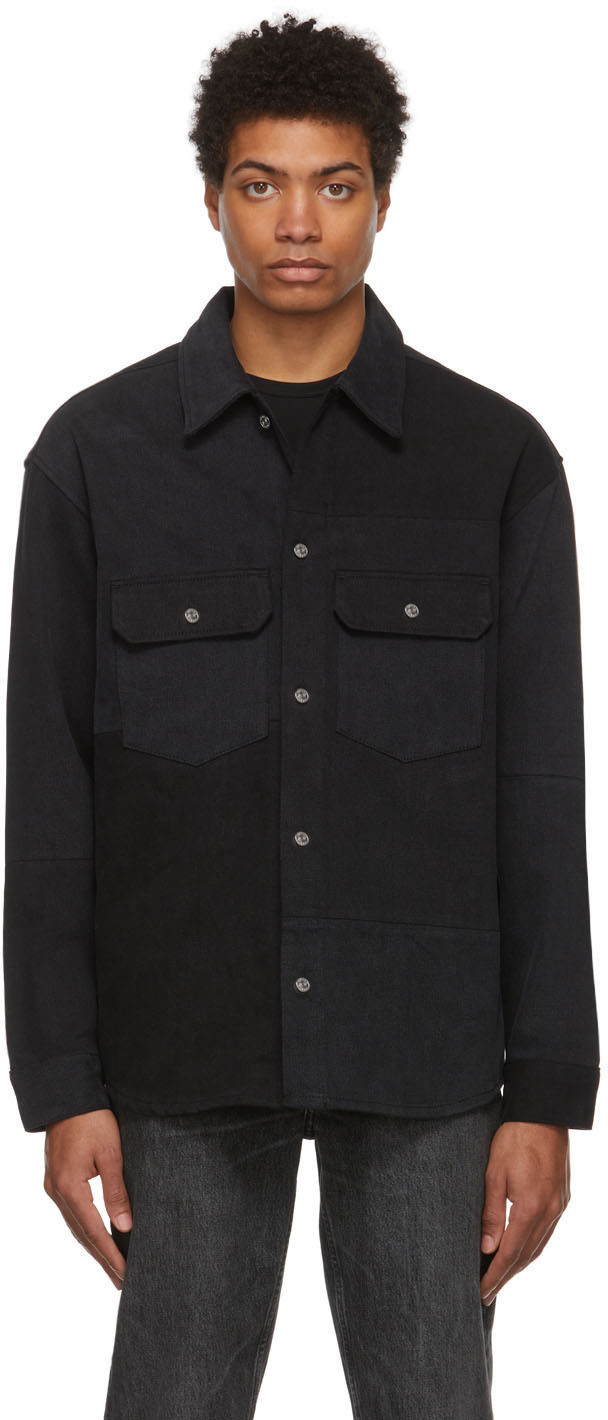 Frame Black Denim Modern Blocking Shirt Frame Denim