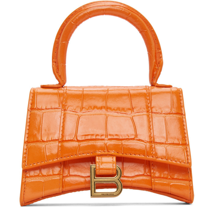 balenciaga mini hourglass bag orange