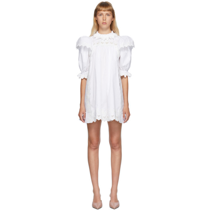 Marc Jacobs White The Victorian Smock Short Dress Marc Jacobs