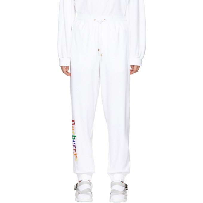 Burberry White Towelling Lounge Pants 