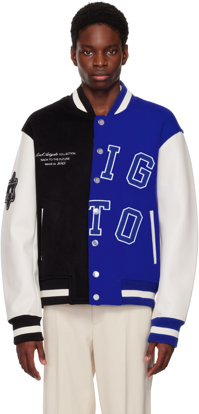 Axel Arigato Black & Blue Offence Varsity Bomber Jacket Axel Arigato