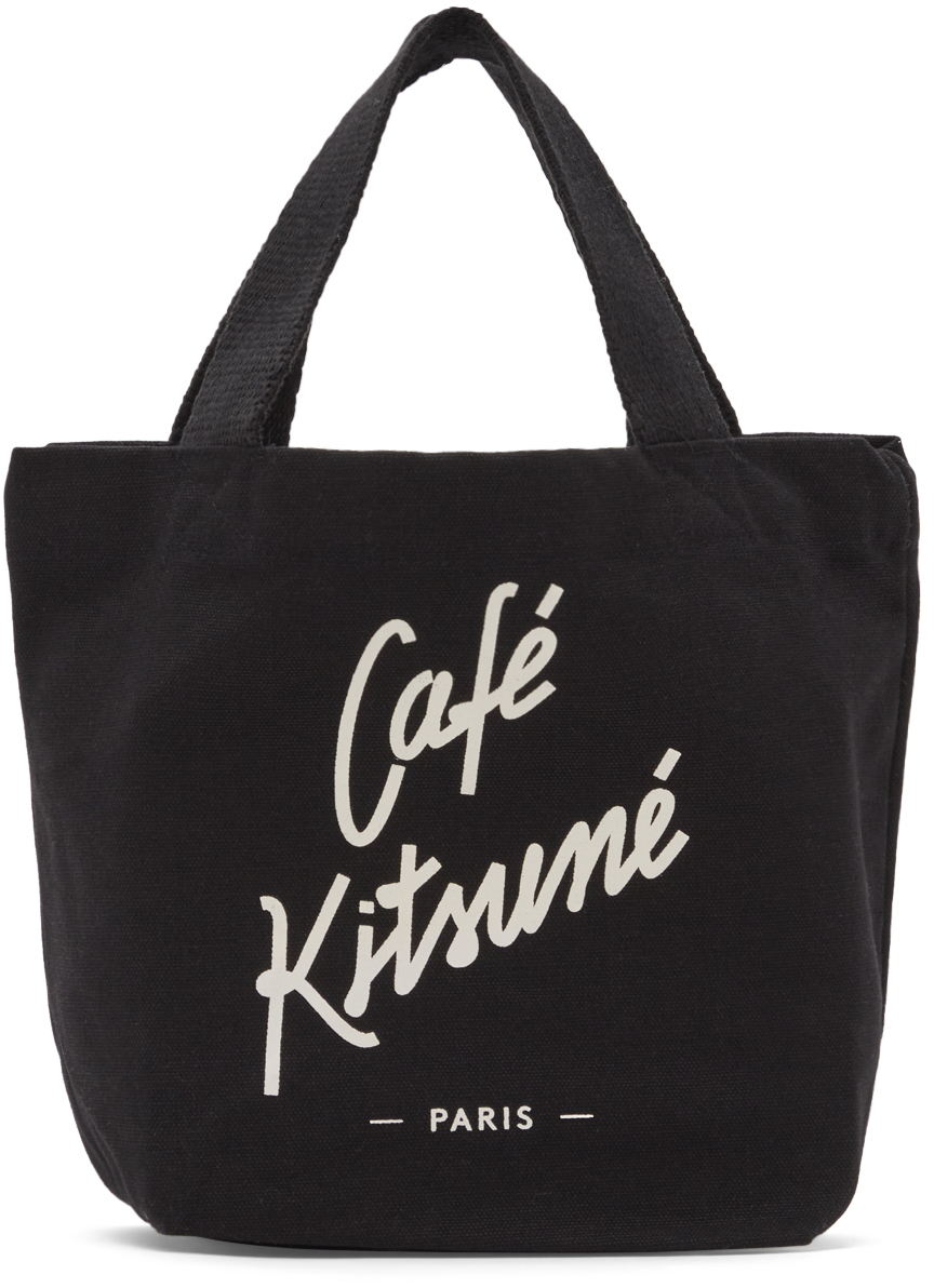 Maison Kitsuné Black 'Café Kitsuné' Mini Tote Maison Kitsune